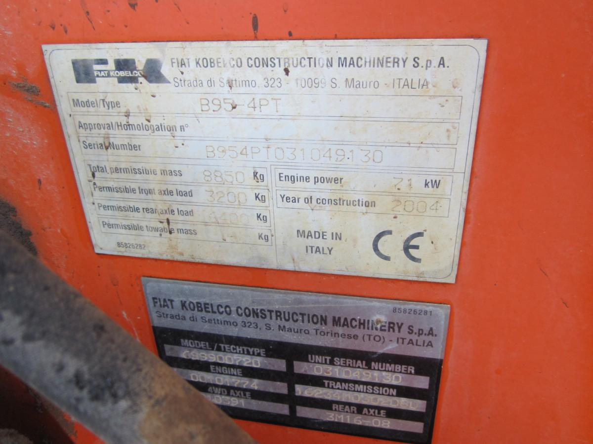 Fiat Kobelco B95 - Rýpadlo-nakladač: obrázek 5 Fiat Kobelco B95 - Rýpadlo-nakladač: obrázek 5