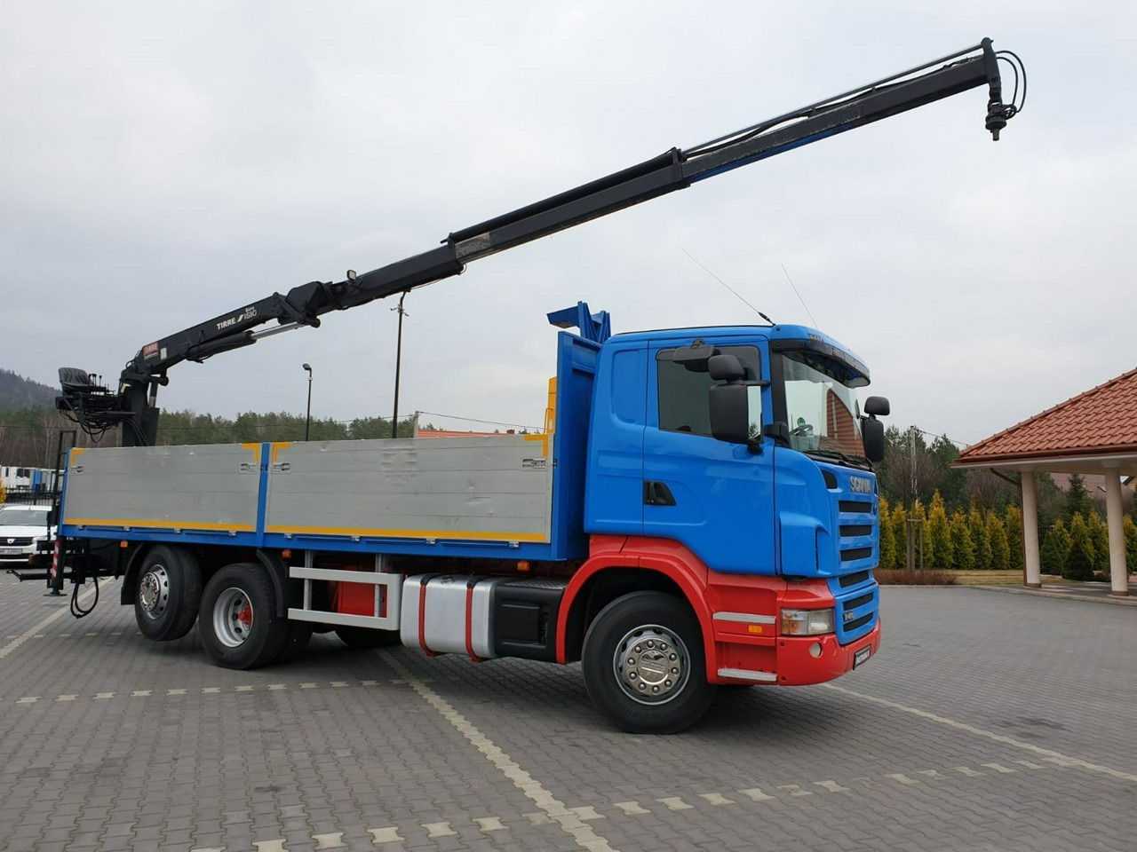 Scania R 400 LB 6x2 HDS Budowlanka Widły Oś Skrętna Super Stan - Nákladní automobil valníkový/ Plošinový, Auto s hydraulickou rukou: obrázek 1 Scania R 400 LB 6x2 HDS Budowlanka Widły Oś Skrętna Super Stan - Nákladní automobil valníkový/ Plošinový, Auto s hydraulickou rukou: obrázek 1
