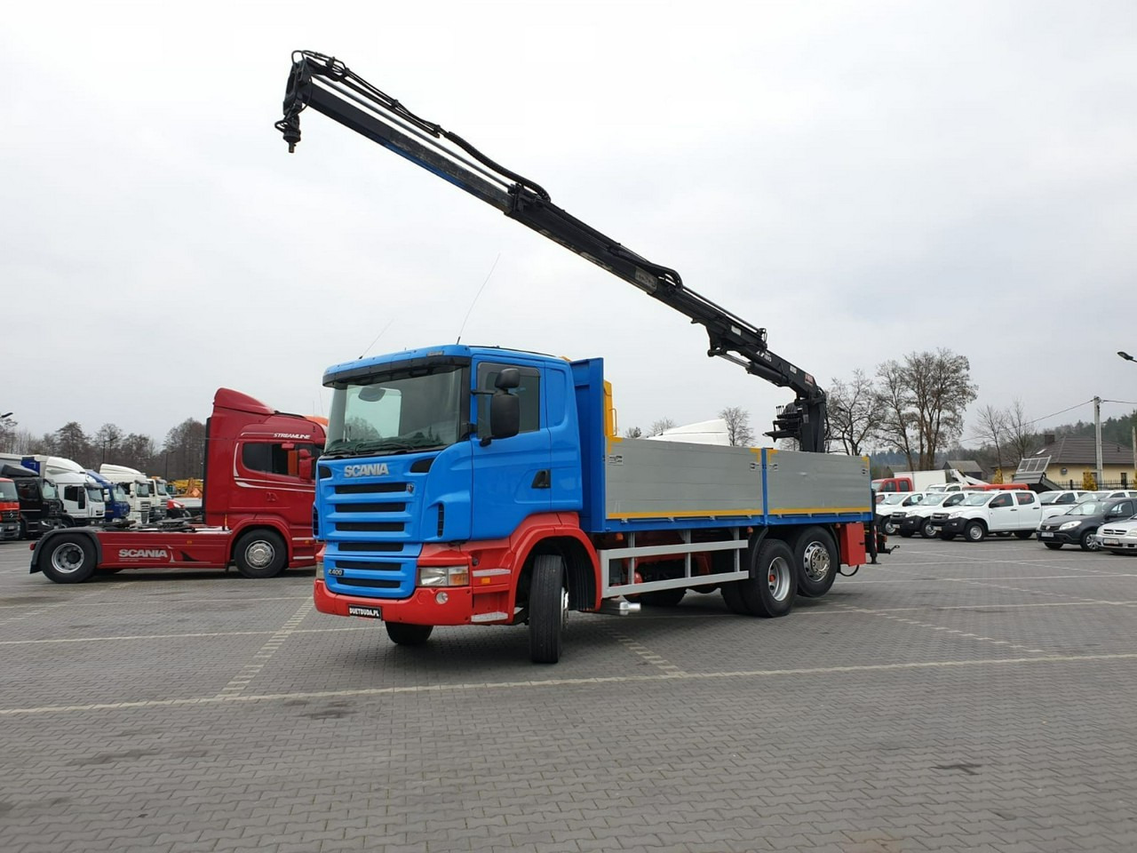 Scania R 400 LB 6x2 HDS Budowlanka Widły Oś Skrętna Super Stan - Nákladní automobil valníkový/ Plošinový, Auto s hydraulickou rukou: obrázek 3 Scania R 400 LB 6x2 HDS Budowlanka Widły Oś Skrętna Super Stan - Nákladní automobil valníkový/ Plošinový, Auto s hydraulickou rukou: obrázek 3