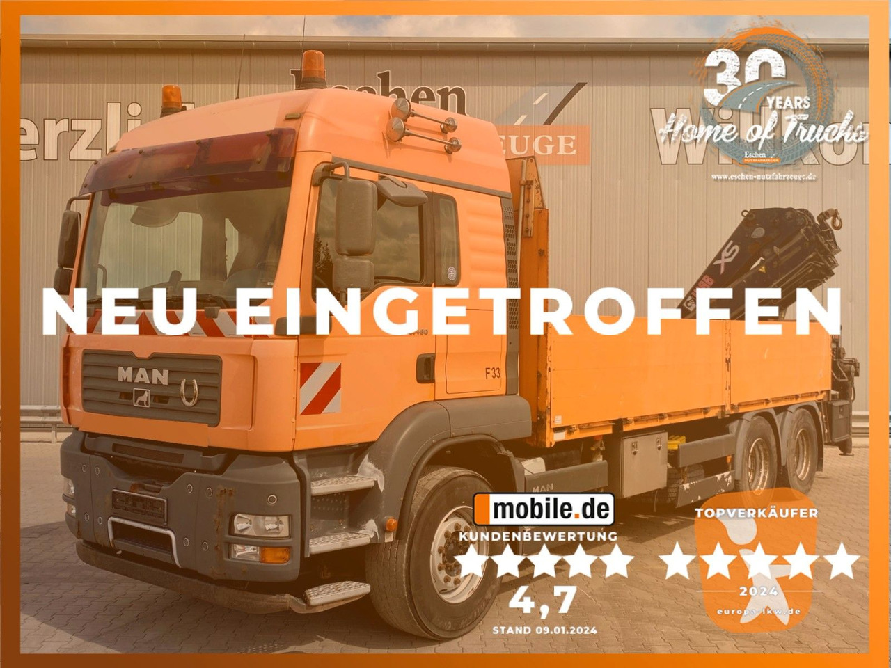 MAN TGA 26.480 6x4 | HIAB 377 EP-4*Funk*Retarder*AHK - Nákladní automobil valníkový/ Plošinový, Auto s hydraulickou rukou: obrázek 1 MAN TGA 26.480 6x4 | HIAB 377 EP-4*Funk*Retarder*AHK - Nákladní automobil valníkový/ Plošinový, Auto s hydraulickou rukou: obrázek 1