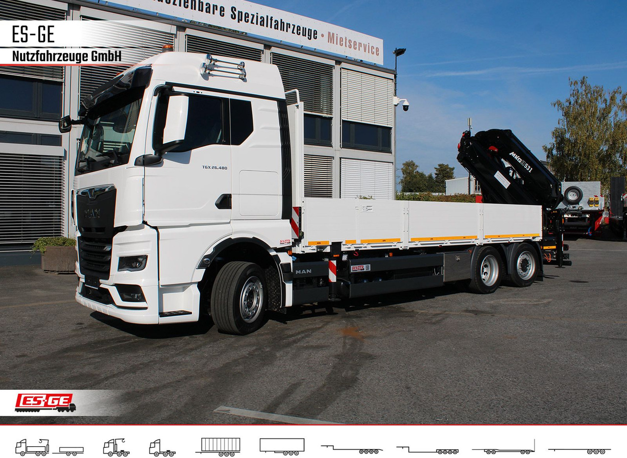 MAN TGX 26.480 6x2-4 LL, MKG-Ladekran HLK531 a5 - Nákladní automobil valníkový/ Plošinový, Auto s hydraulickou rukou: obrázek 1 MAN TGX 26.480 6x2-4 LL, MKG-Ladekran HLK531 a5 - Nákladní automobil valníkový/ Plošinový, Auto s hydraulickou rukou: obrázek 1