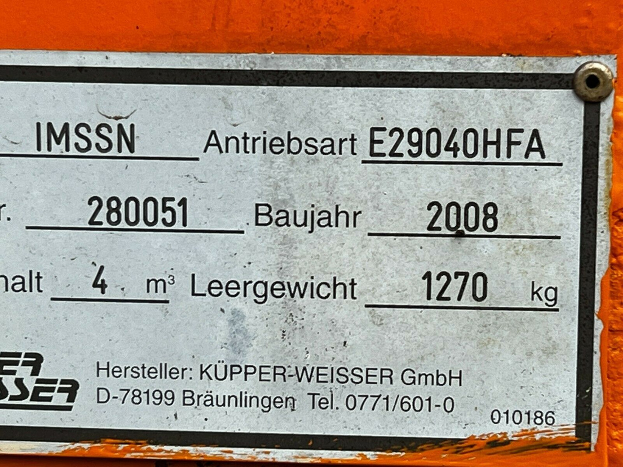 Küpper Weisser E 29040 HFA Salzstreuer Winterdie Küpper Weisser E 29040 HFA Salzstreuer Winterdie - Sypač písku/ Soli pro Komunální/ Speciální technika: obrázek 2 Küpper Weisser E 29040 HFA Salzstreuer Winterdie Küpper Weisser E 29040 HFA Salzstreuer Winterdie - Sypač písku/ Soli pro Komunální/ Speciální technika: obrázek 2