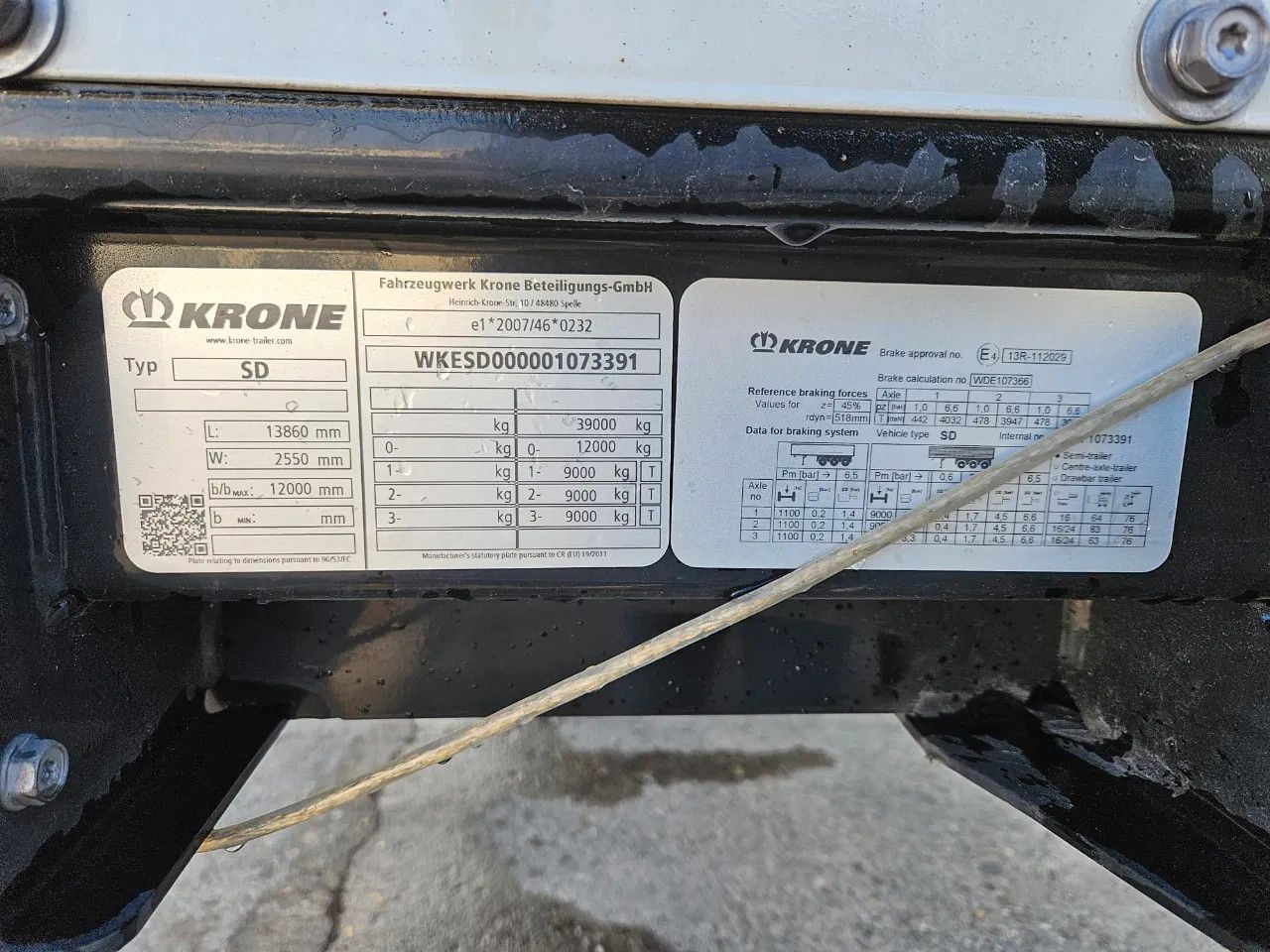 Plachtový návěs Krone SD XL Code, Lifting Axle A: obrázek 8
