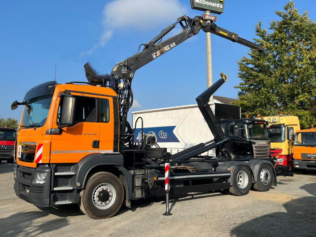 MAN MAN TG-S Abrollkipper mit Kran 26.400 6x4H-2 BL Lift/Lenk - Hákový nosič kontejnerů, Auto s hydraulickou rukou: obrázek 3 MAN MAN TG-S Abrollkipper mit Kran 26.400 6x4H-2 BL Lift/Lenk - Hákový nosič kontejnerů, Auto s hydraulickou rukou: obrázek 3