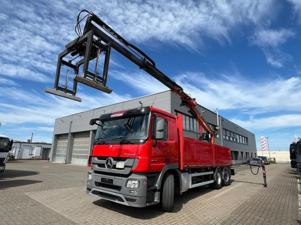 Auto s hydraulickou rukou, Nákladní automobil valníkový/ Plošinový Mercedes-Benz Actros 2541 6x2  Pritsche Heckkran Fg. L782227 A: obrázek 1
