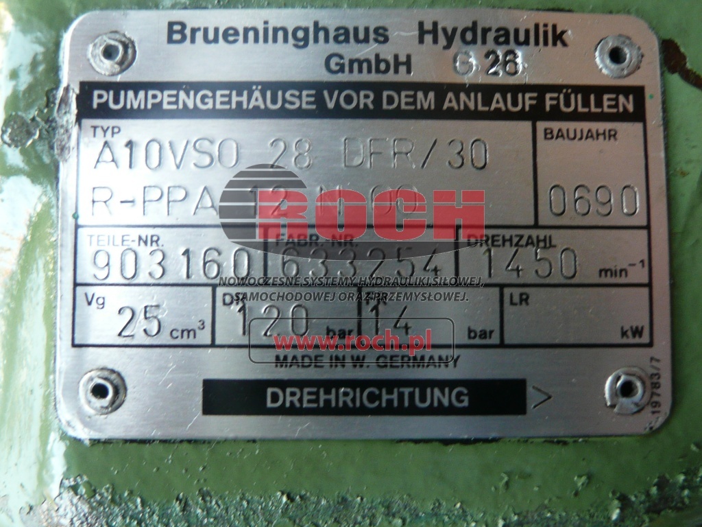 BRUENINGHAUS HYDROMATIK A10VSO28DFR/30R-PPA12N00 903160 - Hydraulické čerpadlo: obrázek 2 BRUENINGHAUS HYDROMATIK A10VSO28DFR/30R-PPA12N00 903160 - Hydraulické čerpadlo: obrázek 2