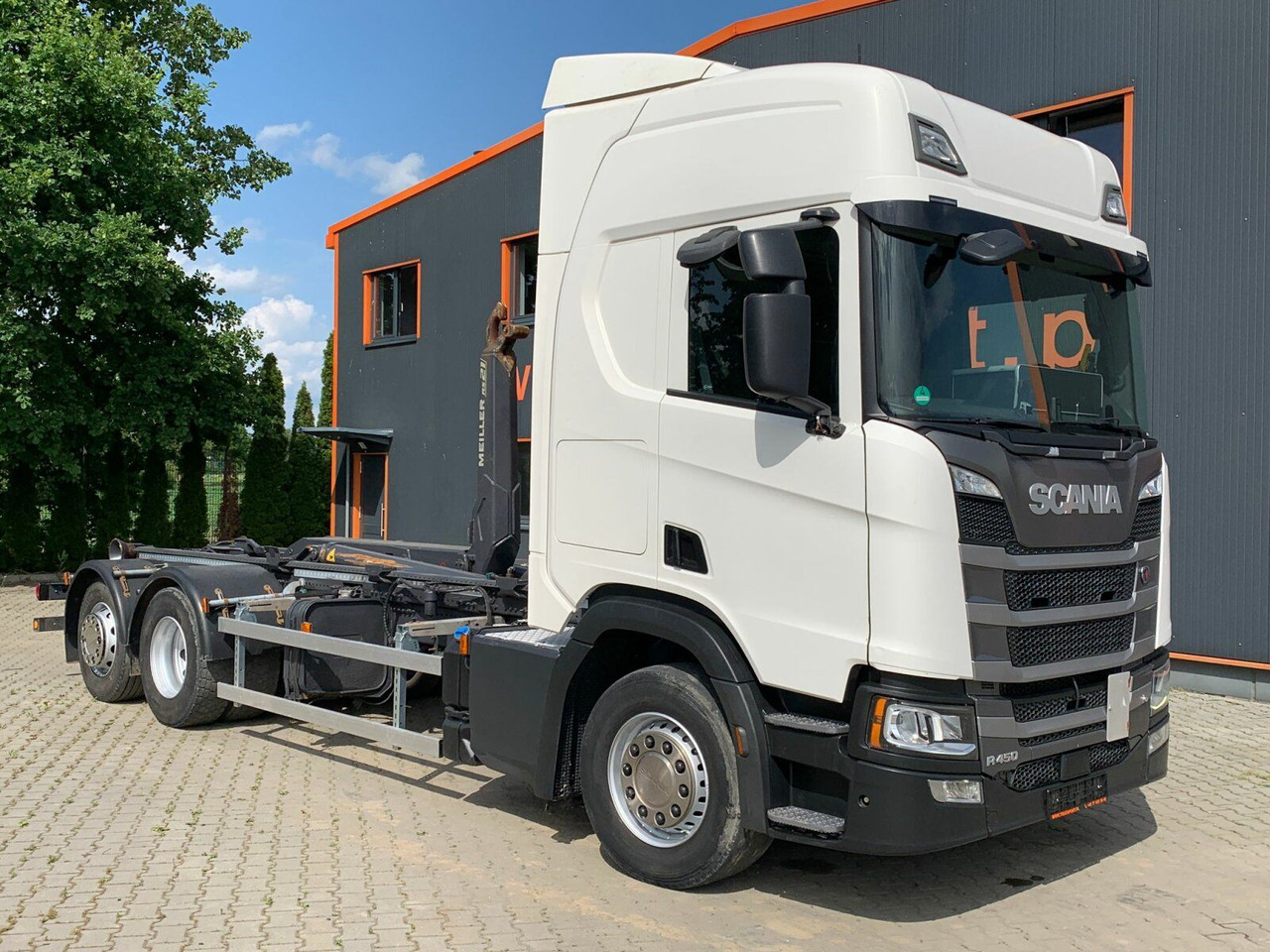 Scania R450 6x2 Abrollkipper MEILLER*Lenkachse Retarder - Hákový nosič kontejnerů: obrázek 1 Scania R450 6x2 Abrollkipper MEILLER*Lenkachse Retarder - Hákový nosič kontejnerů: obrázek 1