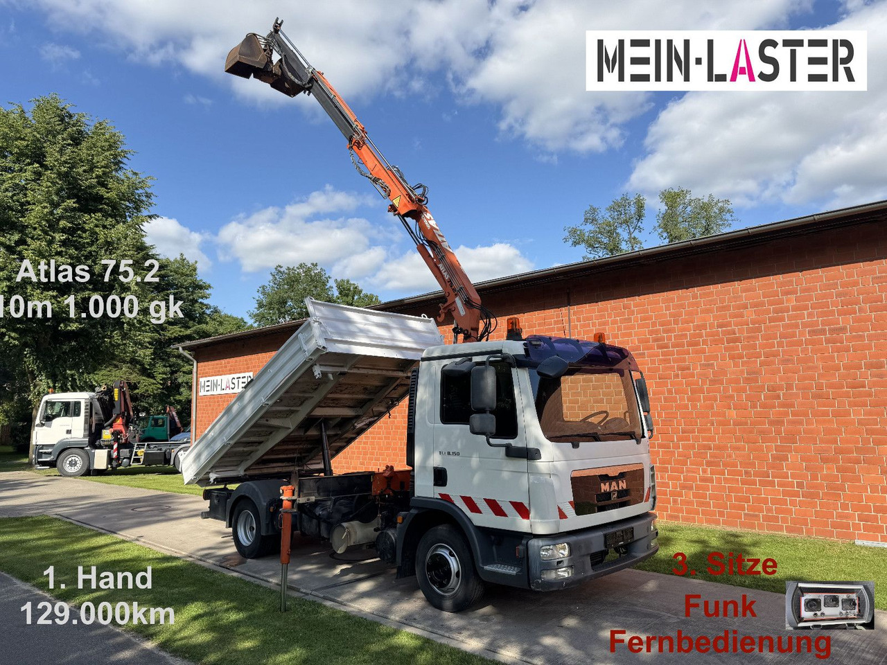 MAN TGL 8.150 3 S-Kipper Atlas 75 10m -1t. Funk FB - Dodávka sklápěč: obrázek 1 MAN TGL 8.150 3 S-Kipper Atlas 75 10m -1t. Funk FB - Dodávka sklápěč: obrázek 1