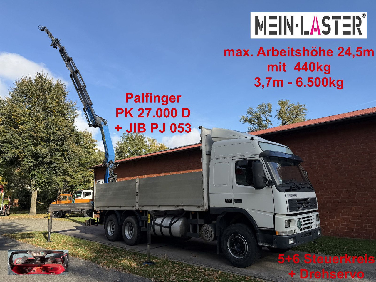 Volvo FM12 380 PK 27000D 24,5m 5+6 Deutscher LKW - Auto s hydraulickou rukou: obrázek 1 Volvo FM12 380 PK 27000D 24,5m 5+6 Deutscher LKW - Auto s hydraulickou rukou: obrázek 1