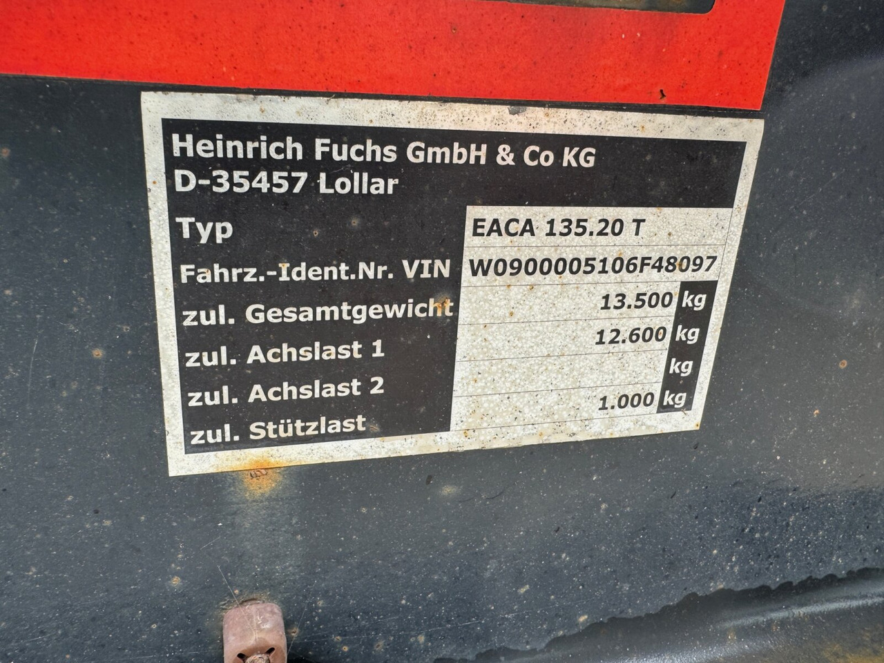 EACA 135.20 T FUCHS EACA 135.20 T, Absetzanhänger für 1 Mulde - Hákový/ Ramenový nosič přívěs: obrázek 2 EACA 135.20 T FUCHS EACA 135.20 T, Absetzanhänger für 1 Mulde - Hákový/ Ramenový nosič přívěs: obrázek 2