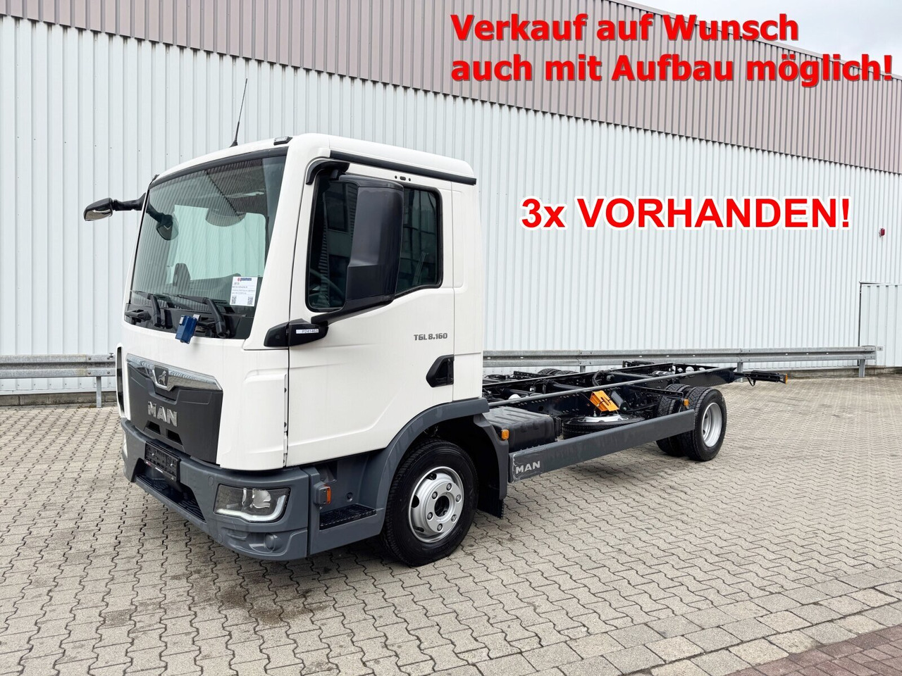 MAN TGL 8.160 4x2 BL CH TGL 8.160 4x2 BL CH, 3x VORHANDEN! - Podvozek s kabinou: obrázek 1 MAN TGL 8.160 4x2 BL CH TGL 8.160 4x2 BL CH, 3x VORHANDEN! - Podvozek s kabinou: obrázek 1