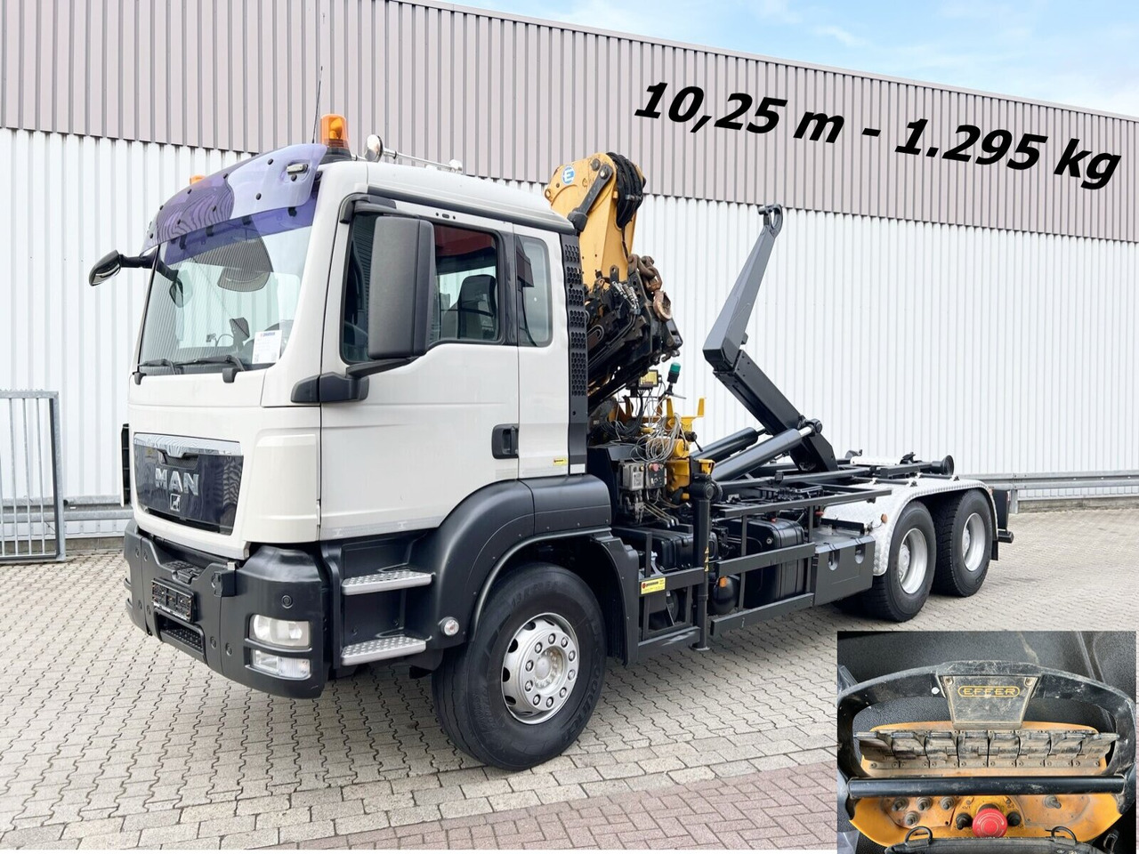 MAN TGS 33.440 6X4 BL TGS 33.440 6X4 BL mit Kran Effer 165-3S, Funk - Hákový nosič kontejnerů, Auto s hydraulickou rukou: obrázek 1 MAN TGS 33.440 6X4 BL TGS 33.440 6X4 BL mit Kran Effer 165-3S, Funk - Hákový nosič kontejnerů, Auto s hydraulickou rukou: obrázek 1
