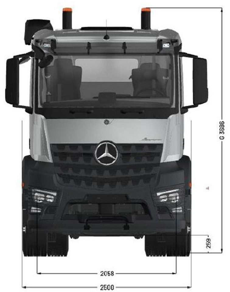 Mercedes-Benz Arocs 3253 L 8x4/4 Arocs 3253 L 8x4/4, MultimediaCockpit, Navi, Motorabtrieb - Podvozek s kabinou: obrázek 3 Mercedes-Benz Arocs 3253 L 8x4/4 Arocs 3253 L 8x4/4, MultimediaCockpit, Navi, Motorabtrieb - Podvozek s kabinou: obrázek 3