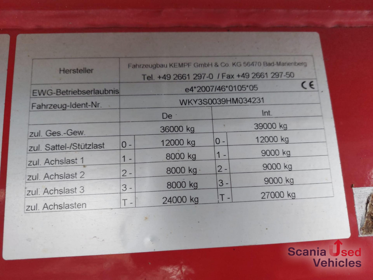 KEMPF SKM 3/S/ 39 A 10 Kastenmulde - Sklápěcí návěs: obrázek 4 KEMPF SKM 3/S/ 39 A 10 Kastenmulde - Sklápěcí návěs: obrázek 4