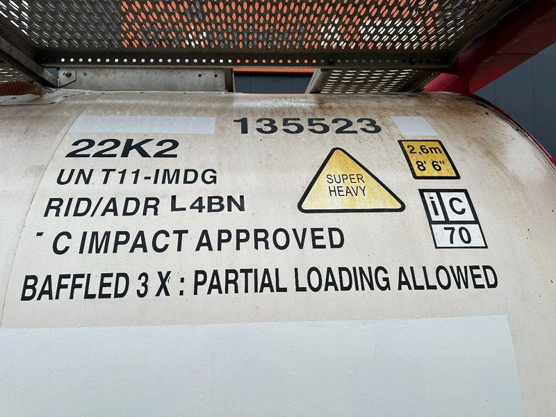 Skladovací nádrž pro dopravu paliva SINGAMAS 20FT ISO, 26.000L/1-COMP/3 BAFFELS/3 manholes, 5Y inspection: 06/2027: obrázek 11