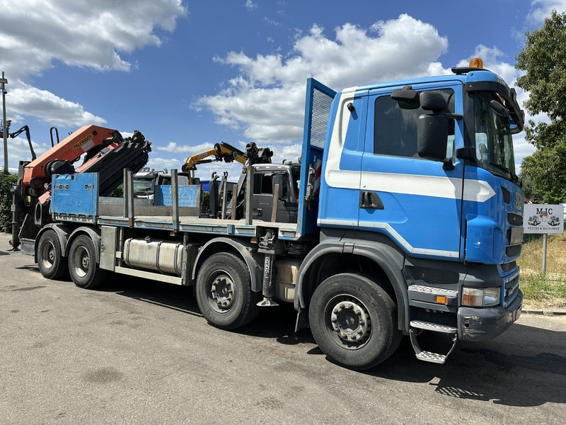Nákladní automobil valníkový/ Plošinový, Auto s hydraulickou rukou Scania G440 8x4 PRITSCHE + (25m!) KRAN PALFINGER PK78002 SH G 8x + WINCH - PLATFORM 6m25 - SCHALT - AP ACHSEN - BLATT - EURO 5 - BELGISCHE: obrázek 1
