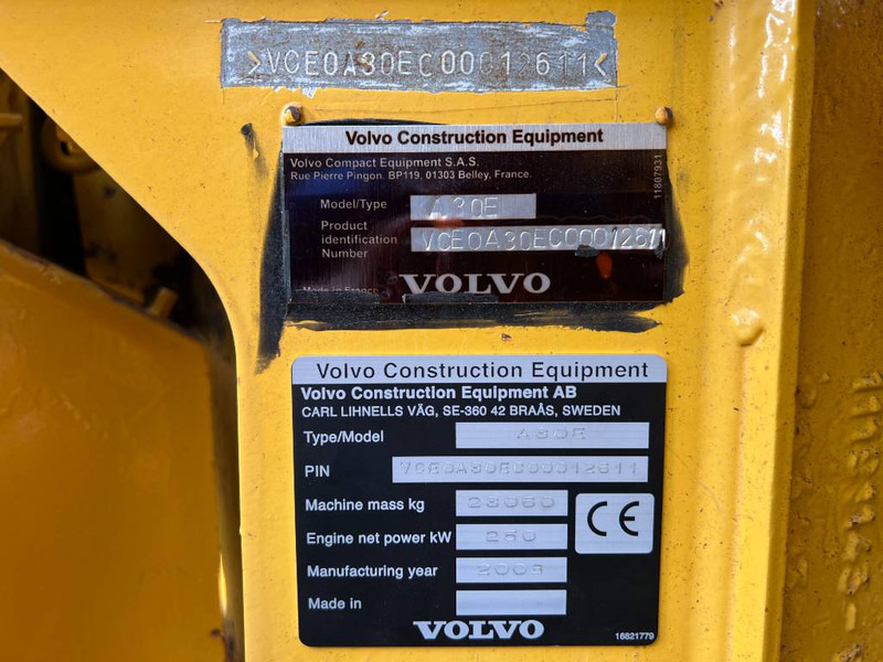 Volvo A30E - Kloubový sklápěč: obrázek 2 Volvo A30E - Kloubový sklápěč: obrázek 2