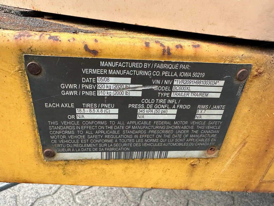 Vermeer BC 600XL - Žací stroj: obrázek 5 Vermeer BC 600XL - Žací stroj: obrázek 5