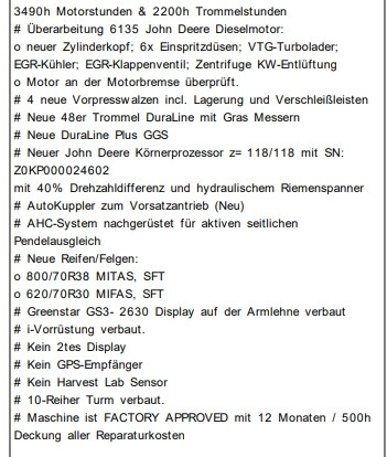John Deere 8400i PREMIUM USED - Kombajn: obrázek 2 John Deere 8400i PREMIUM USED - Kombajn: obrázek 2