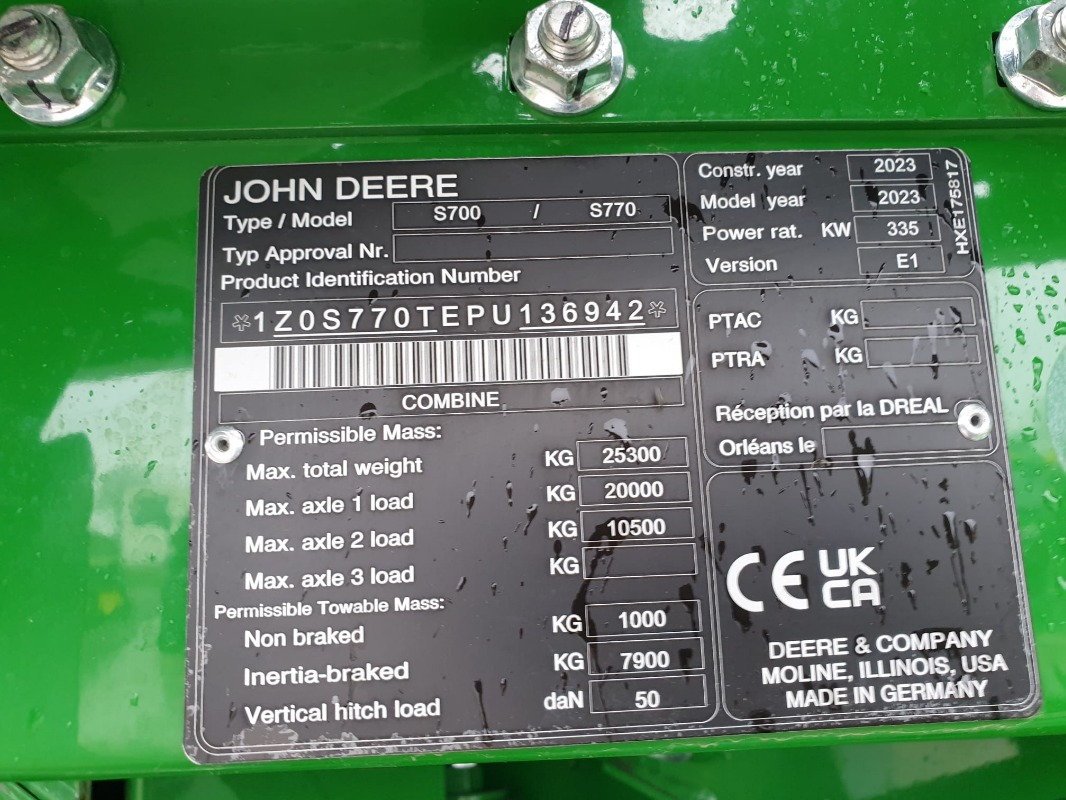 John Deere S770 - Sklízecí mlátička: obrázek 2 John Deere S770 - Sklízecí mlátička: obrázek 2