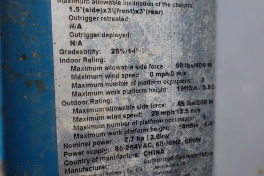 Genie GS1932 E-Drive Several In Stock, 8m Working Height - Nůžková plošina: obrázek 5 Genie GS1932 E-Drive Several In Stock, 8m Working Height - Nůžková plošina: obrázek 5