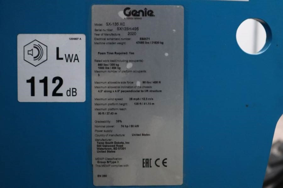 Genie SX135 XC Valid inspection, *Guarantee! 43m Working - Teleskopická plošina: obrázek 4 Genie SX135 XC Valid inspection, *Guarantee! 43m Working - Teleskopická plošina: obrázek 4