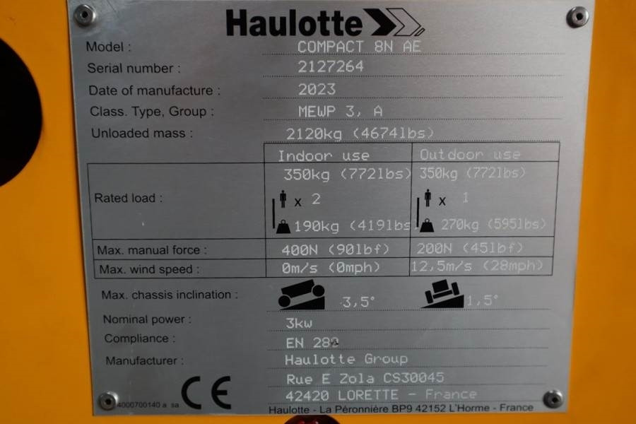 Nůžková plošina Haulotte Compact 8N Valid inspection, *Guarantee! 8m Workin: obrázek 16