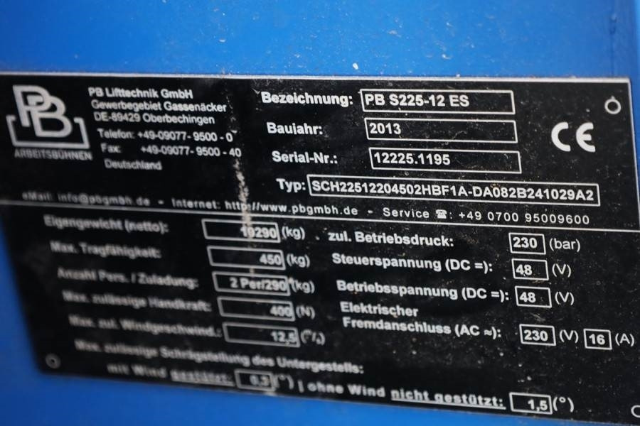 Nůžková plošina PB LIFT S225-12ES Electric, 22.5m Working Height, 450: obrázek 6