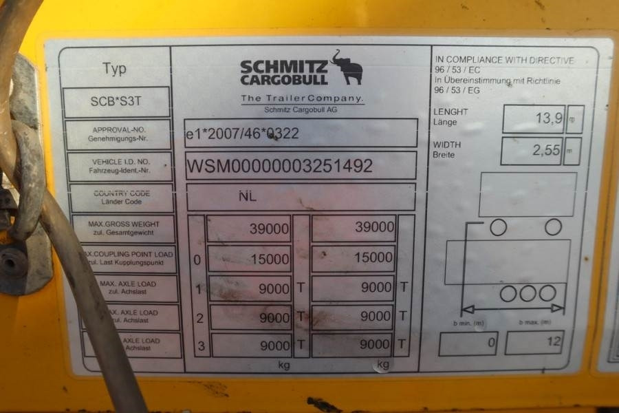 Plachtový přívěs Schmitz Cargobull SCB3ST CoC Documents, TuV Loading Certif: obrázek 6