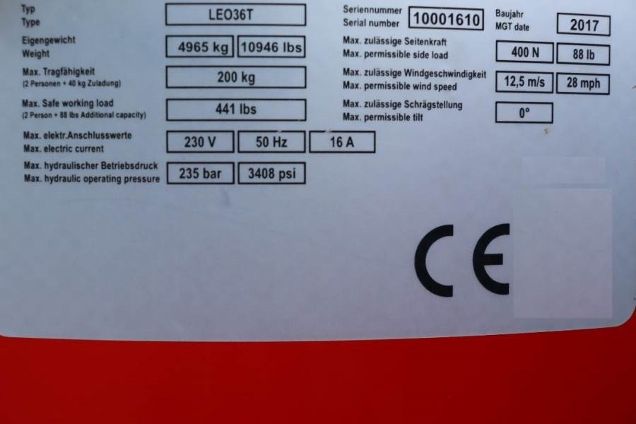 Teupen Leo 36t Valid inspection, *Guarantee! 230 V Electr - Kloubová plošina, Pásová plošina: obrázek 4 Teupen Leo 36t Valid inspection, *Guarantee! 230 V Electr - Kloubová plošina, Pásová plošina: obrázek 4