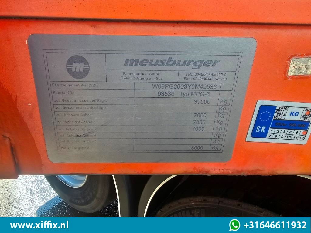 Podvalníkový návěs Meusburger 3-ass. Dieplader met huifopbouw / Naloop gestuurd: obrázek 12 Podvalníkový návěs Meusburger 3-ass. Dieplader met huifopbouw / Naloop gestuurd: obrázek 12