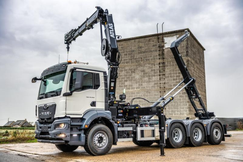 MAN TGS 35.520 BL - ATLAS 240.2E - Hákový nosič kontejnerů, Auto s hydraulickou rukou: obrázek 1 MAN TGS 35.520 BL - ATLAS 240.2E - Hákový nosič kontejnerů, Auto s hydraulickou rukou: obrázek 1