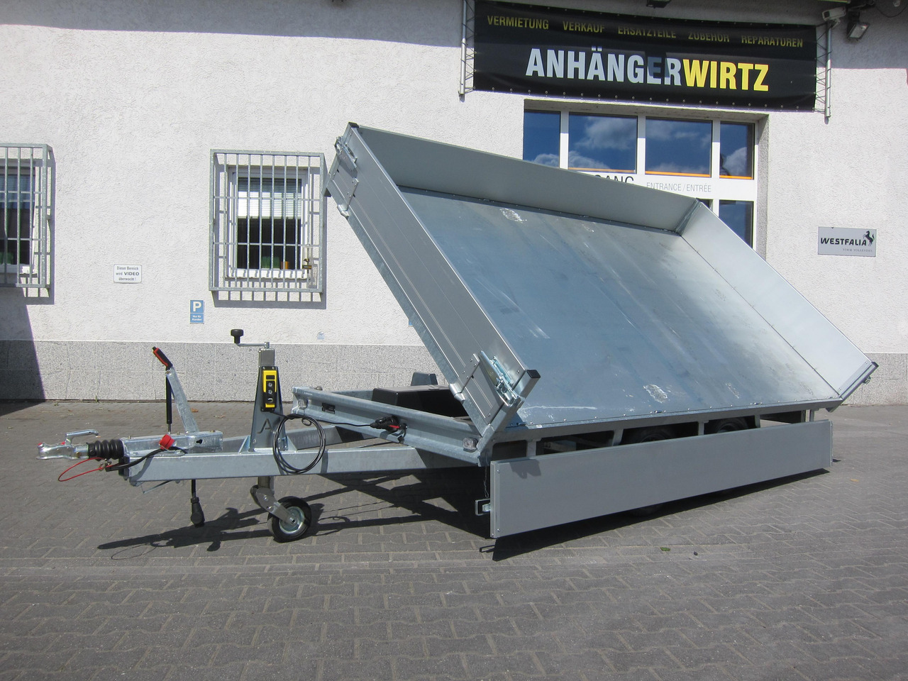 Anssems Kipper KSX 3000 Elektrisch 305x178x30cm Stahlboden niedrig Fahrgestell 3000kg online Aktion - Sklápěcí přívěs: obrázek 1 Anssems Kipper KSX 3000 Elektrisch 305x178x30cm Stahlboden niedrig Fahrgestell 3000kg online Aktion - Sklápěcí přívěs: obrázek 1