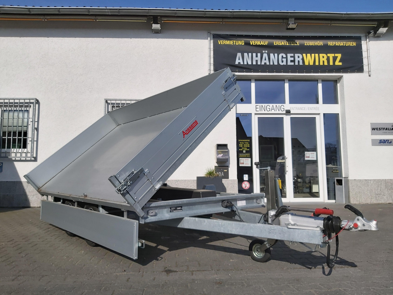 Anssems Kipper KSX 3500 Elektrisch 305x178x35cm Stahlboden niedrig Fahrgestell 3500kg - Sklápěcí přívěs: obrázek 3 Anssems Kipper KSX 3500 Elektrisch 305x178x35cm Stahlboden niedrig Fahrgestell 3500kg - Sklápěcí přívěs: obrázek 3