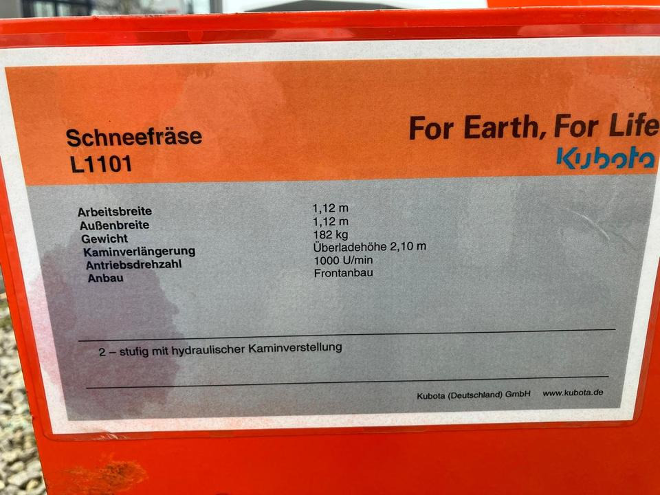 Kubota Kova Anbau-Schneefräse L1101 WA für Kleintraktor 1,12m - Sněhová fréza: obrázek 3 Kubota Kova Anbau-Schneefräse L1101 WA für Kleintraktor 1,12m - Sněhová fréza: obrázek 3