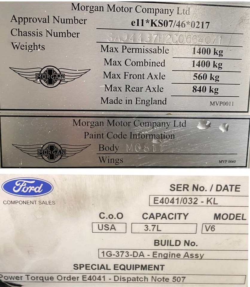 Kabriolet Morgan Roadster 3.7i/Ford V6 Boite manuelle endommagé: obrázek 9
