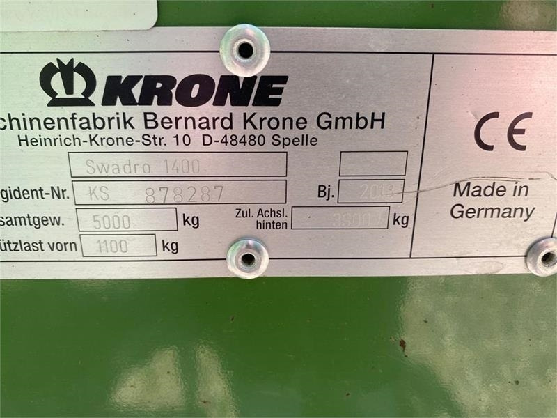 Krone Swadro 1400 - Obraceč/ Shrnovač: obrázek 4 Krone Swadro 1400 - Obraceč/ Shrnovač: obrázek 4