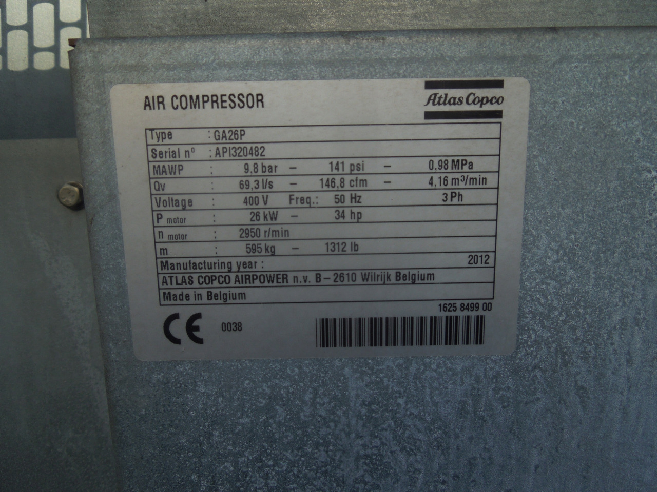 ATLAS COPCO GA26 FF - Mobilní kompresor: obrázek 4 ATLAS COPCO GA26 FF - Mobilní kompresor: obrázek 4