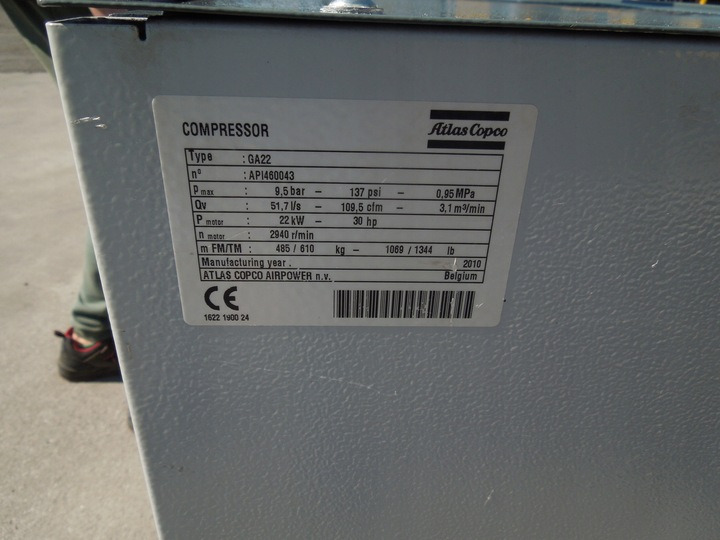 Atlas Copco GA22FF - Mobilní kompresor: obrázek 1 Atlas Copco GA22FF - Mobilní kompresor: obrázek 1
