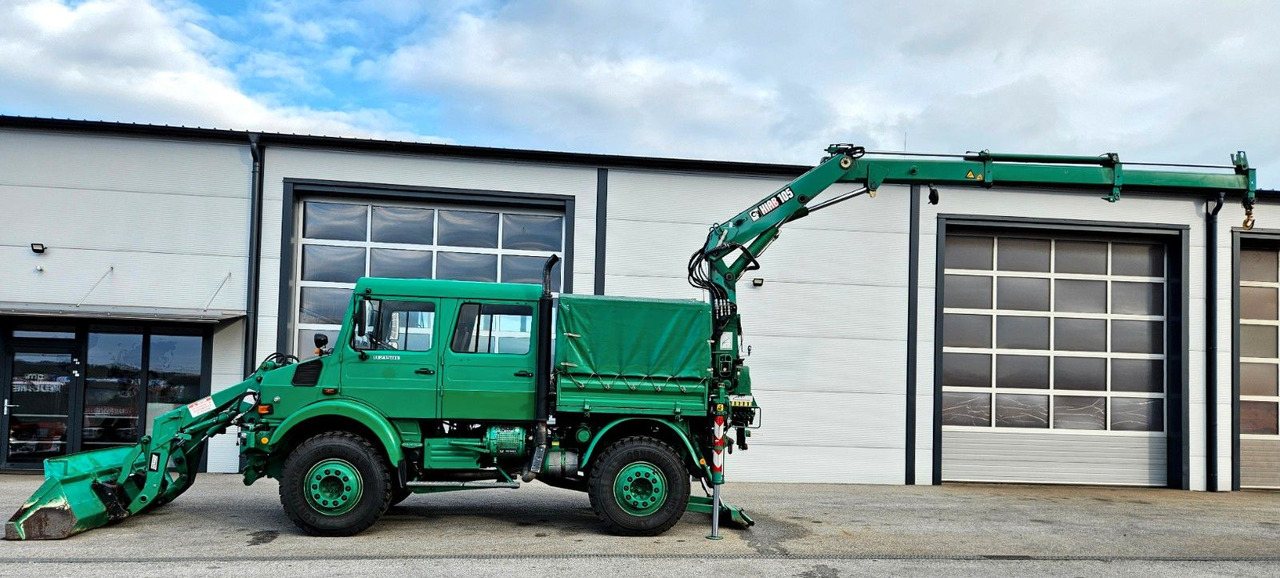 Unimog U2150 Doka HIAB 105 Kran Winde Frontlader - Nákladní auto, Auto s hydraulickou rukou: obrázek 2 Unimog U2150 Doka HIAB 105 Kran Winde Frontlader - Nákladní auto, Auto s hydraulickou rukou: obrázek 2