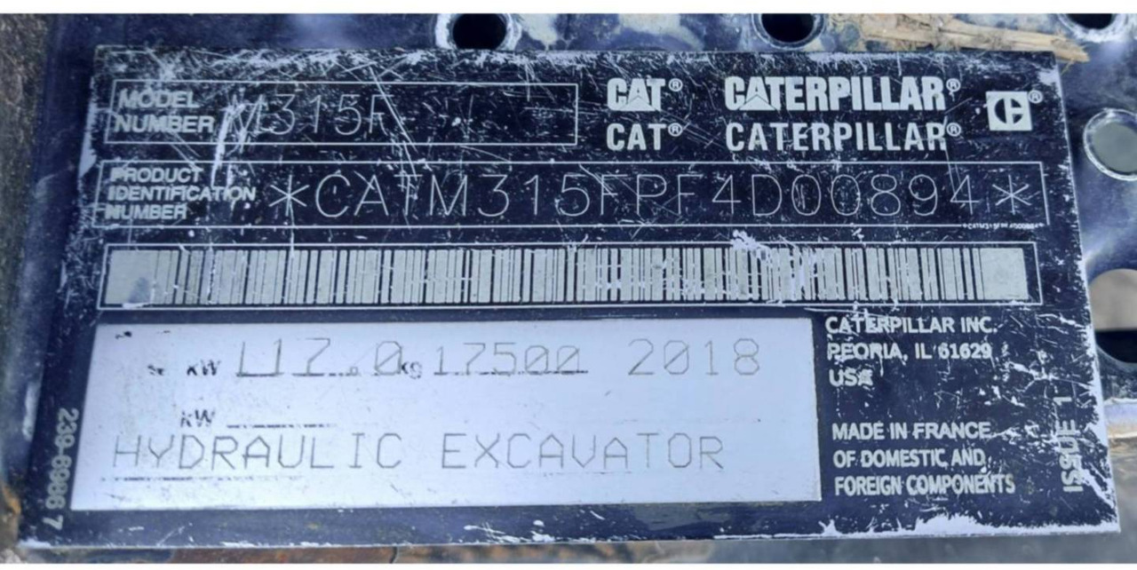 CAT M315F leasing CAT M315F: obrázek 6