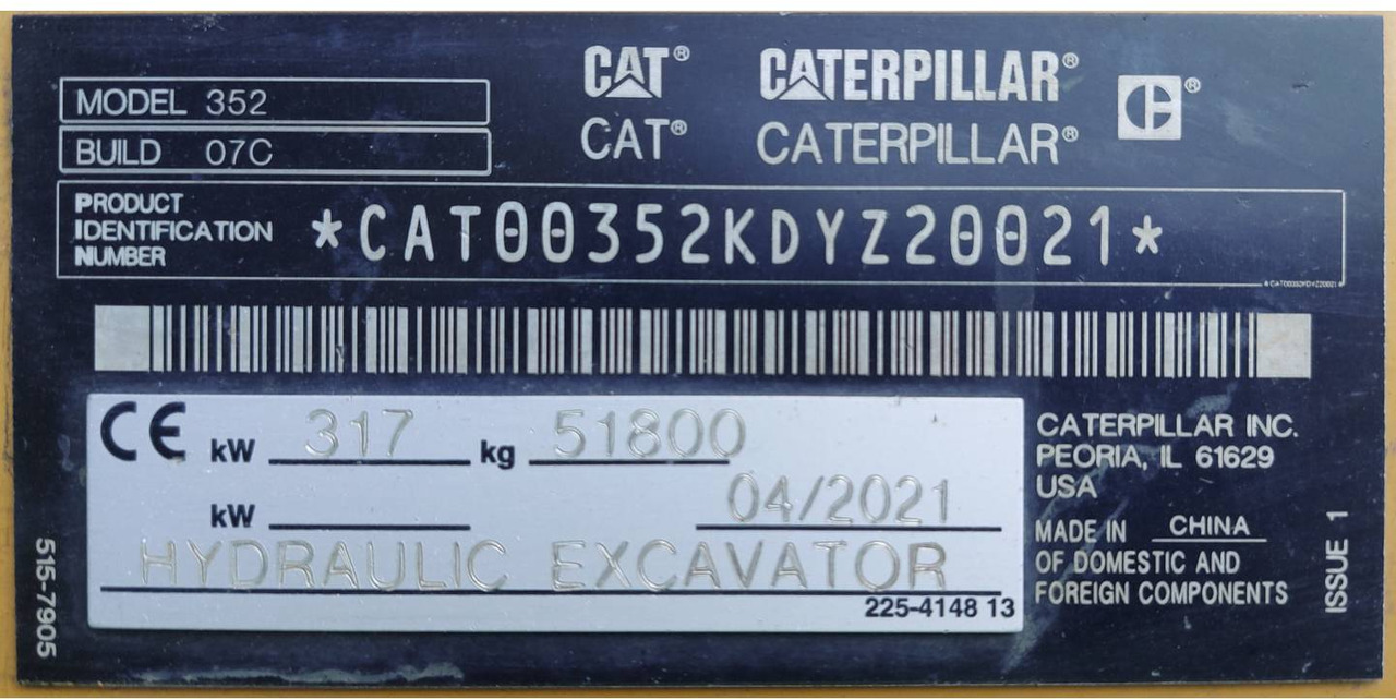 Pásové rýpadlo CAT 352: obrázek 6