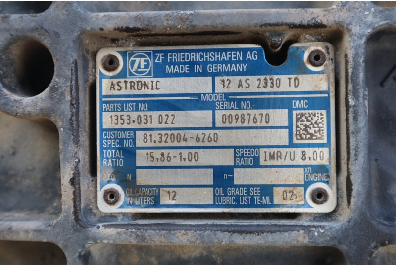 Převodovka pro Nákladní auto ZF 12AS2330DD 81.32004-6260: obrázek 6 Převodovka pro Nákladní auto ZF 12AS2330DD 81.32004-6260: obrázek 6