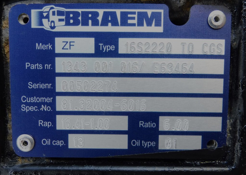 ZF 16S2220TD CGS M10 CARBON - Převodovka pro Nákladní auto: obrázek 5 ZF 16S2220TD CGS M10 CARBON - Převodovka pro Nákladní auto: obrázek 5