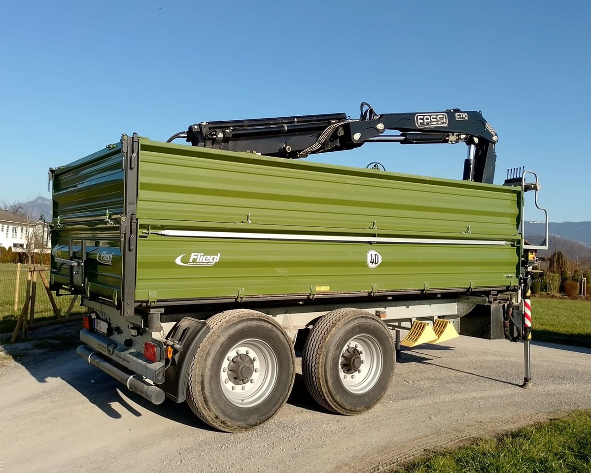 Fliegl TDK160, Agraranhänger, Fassi F110, EU Papiere - Sklápěcí přívěs: obrázek 3 Fliegl TDK160, Agraranhänger, Fassi F110, EU Papiere - Sklápěcí přívěs: obrázek 3
