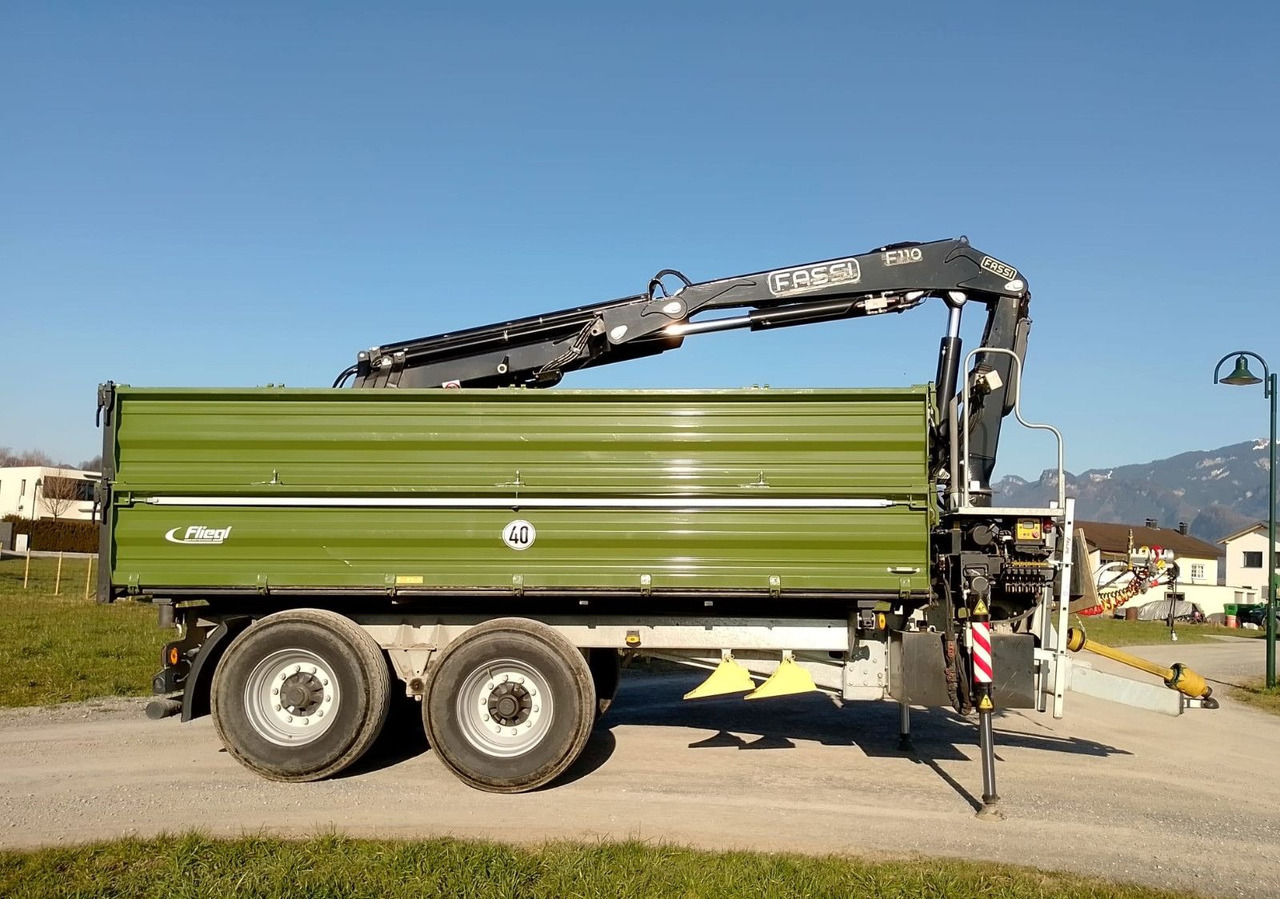 Fliegl TDK160, Agraranhänger, Fassi F110, EU Papiere - Sklápěcí přívěs: obrázek 2 Fliegl TDK160, Agraranhänger, Fassi F110, EU Papiere - Sklápěcí přívěs: obrázek 2