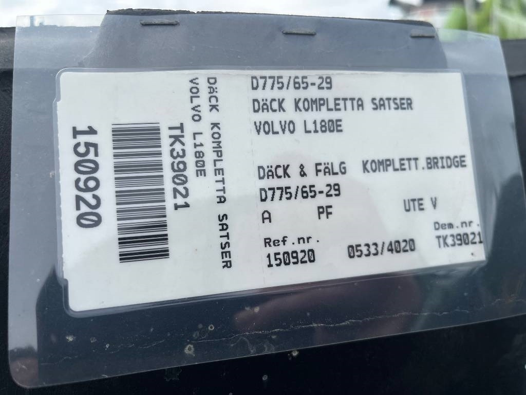 Bridgestone 775 /65 R29 Volvo L180 Wheels  - Kompletní kolo: obrázek 5 Bridgestone 775 /65 R29 Volvo L180 Wheels  - Kompletní kolo: obrázek 5