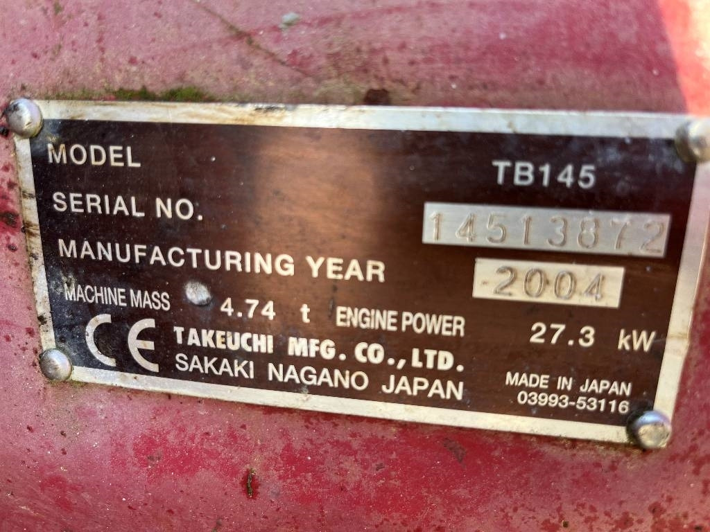 Takeuchi TB 145 Dismantled. Only spare parts - Pásové rýpadlo: obrázek 2 Takeuchi TB 145 Dismantled. Only spare parts - Pásové rýpadlo: obrázek 2