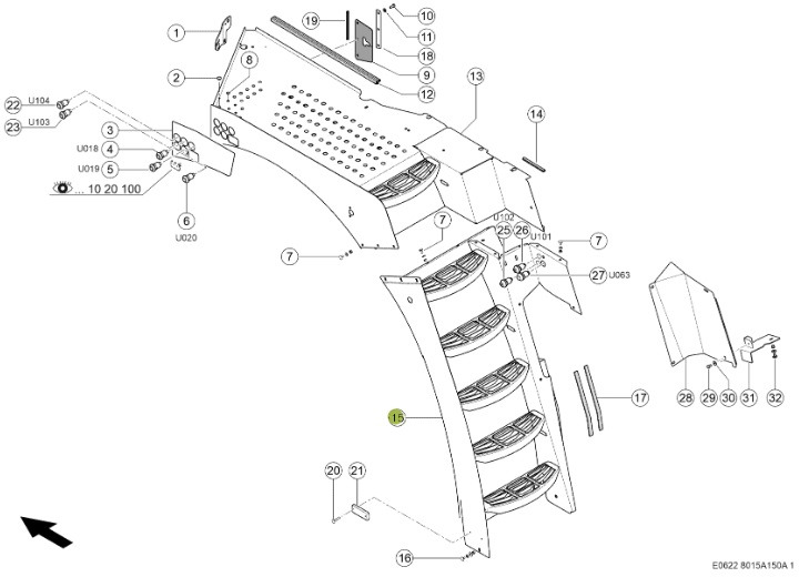Claas Jaguar 970 - schody 0027981050 - Stupátko pro Zemědělská technika: obrázek 1 Claas Jaguar 970 - schody 0027981050 - Stupátko pro Zemědělská technika: obrázek 1