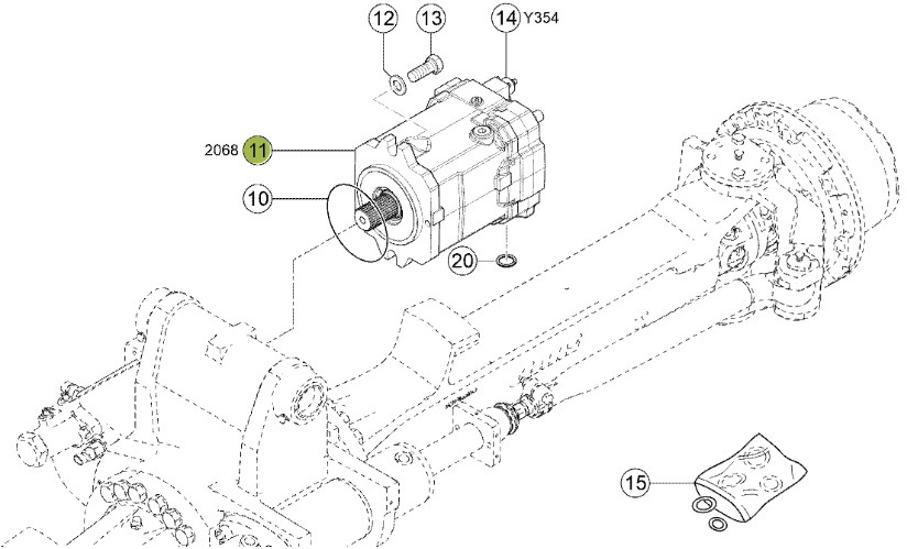 Claas Jaguar 970 - tylna oś napędowa - hydromotor 0001246971 - Zadní náprava pro Zemědělská technika: obrázek 1 Claas Jaguar 970 - tylna oś napędowa - hydromotor 0001246971 - Zadní náprava pro Zemědělská technika: obrázek 1